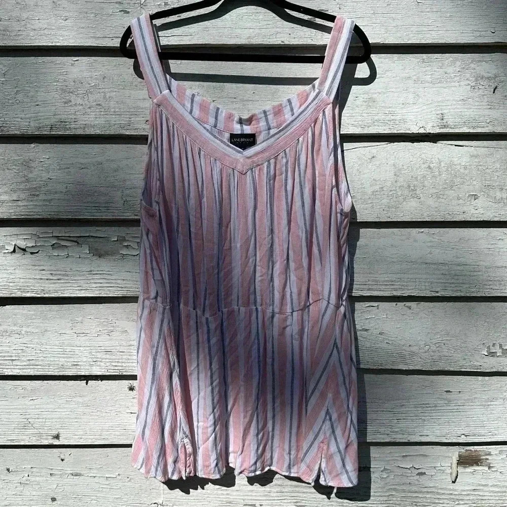 Lane Bryan striped lightweight sleeveless top excellent condition rayon Size28